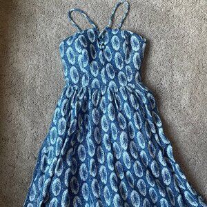 Banana Republic Heritage Collection print lace-up dress with pockets